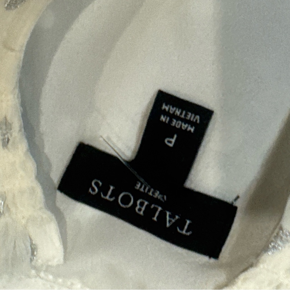 Talbots Ivory Sheer Blouse with Metallic Dot Detail - Picture 5 of 7